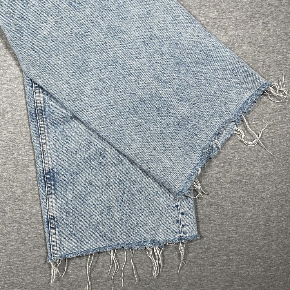 Rag & Bone Wide-Leg Jeans Womens 24 Light Wash High Rise Fringe Distressed Baggy - Picture 10 of 12